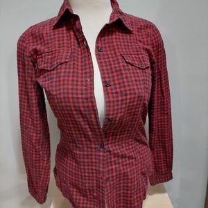Women's red Plaid blouse Woolrich Small
